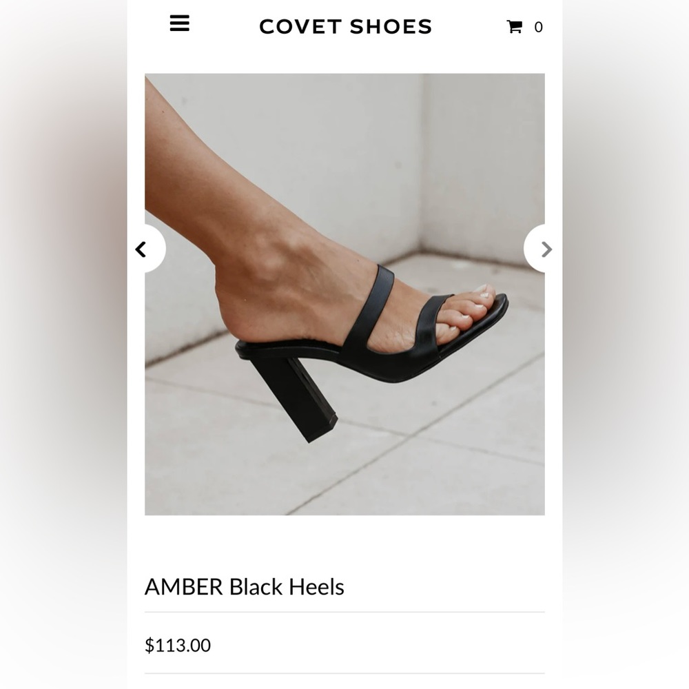 COVET Black Block Heel Mules